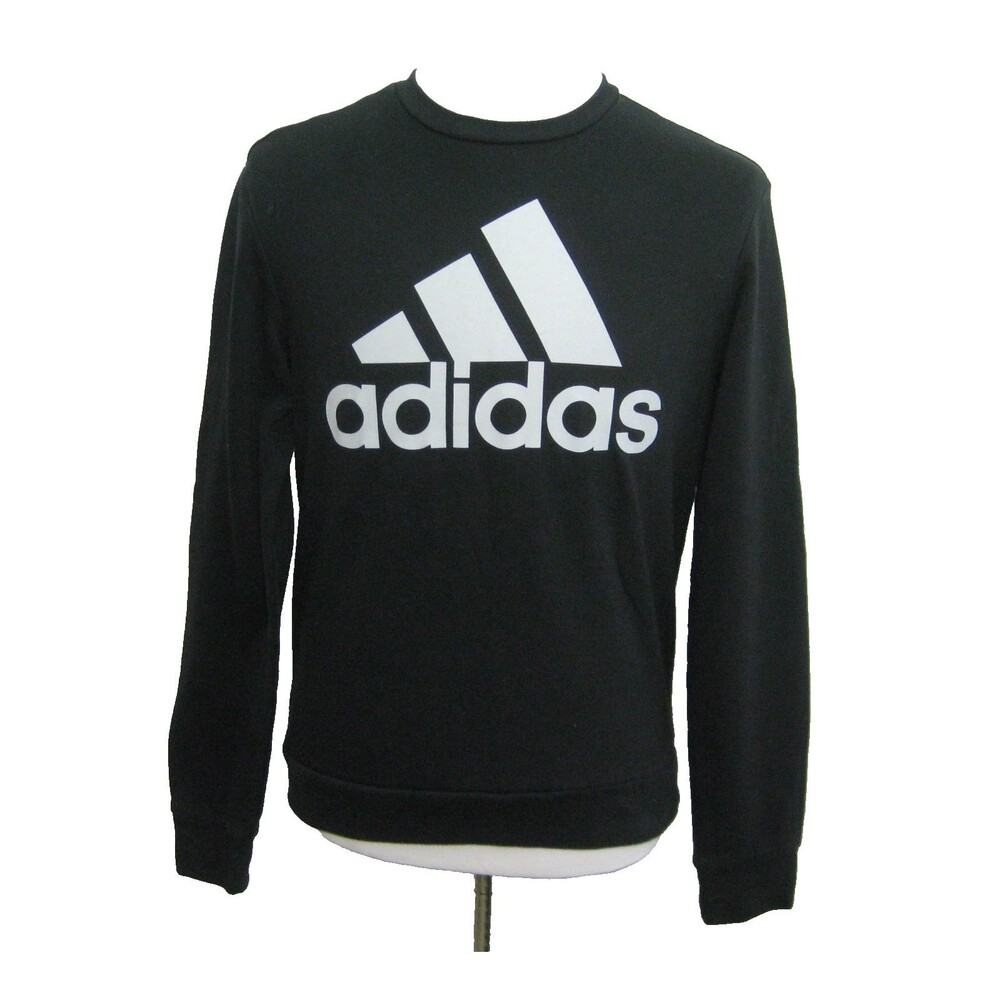 Adidas Logo Sweatshirt Men's Small Athletic Long Sleeve Graphic Golf Shirt Top